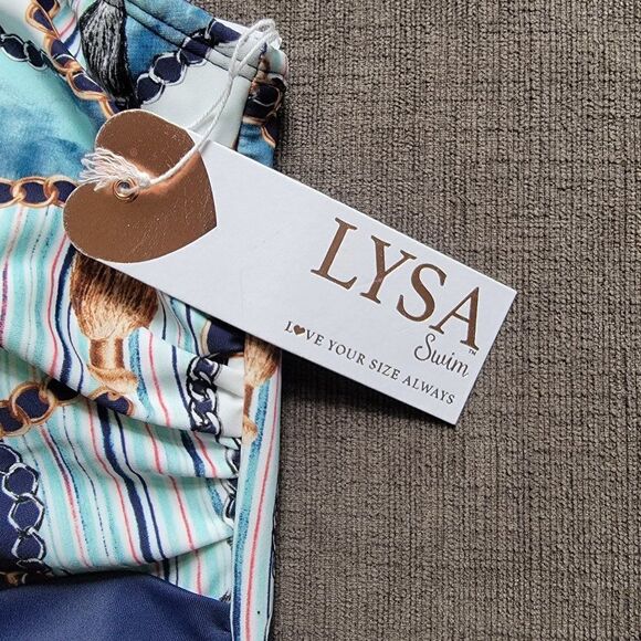 Lysa Women's Blue & White Cute and Stylish One-piece Bathing Suit Size 1X 18-20 - Picture 4 of 9